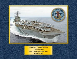 USS CARL VINSON CVN 70 11X14 Custom Personalized Print of US Navy Ships Gift  - Picture 1 of 12