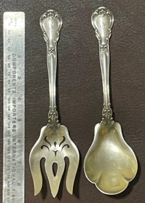 Juego de 2 piezas para servir ensalada Chantilly Gorham plata esterlina cuchara tenedor Foto 1 de 4