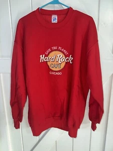 FELPA VINTAGE ANNI 90 JERZEES SUPER SWEATS USA. HARD ROCK CAFE CHICAGO TAGLIA XL - Foto 1 di 4