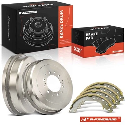 Brake Drums + Ceramic Brake Shoes Rear for Toyota Tacoma 1995-2003 4Runner T100 - Image 1 of 4
