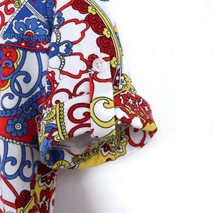 Talbots rot weiß blau Paisley Rollärmel T-Shirt Größe Small - Bild 1 von 6
