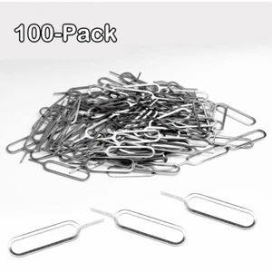 100-Pack Sim Card Tray Removal Ejector Pin Tool for iPhone Samsung Mobile Phones - Photo 1 sur 7