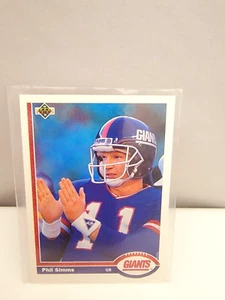 Football Card 1991 Upper Deck #181 New York Giants QB Phil Simms NFL Trading - Picture 1 of 2
