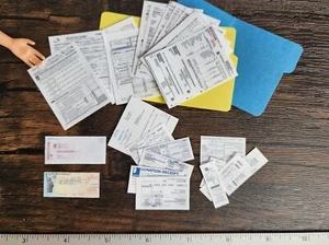 1/6 SCALE Mini TAXES Federal + State, (NY) 2 File Folders + 19 documents - Picture 1 of 13