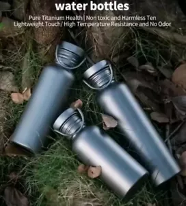 Pure Titanium Water Bottle 500ml + Free Carrier Light Weight Non-Toxic - Picture 1 of 7