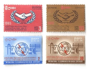 SRI LANKA Ceylon 1965 Sc 384-387 ICY & ITU CPLT Set of Individual Stamps CV$12 * - Picture 1 of 1