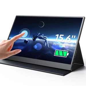 UPERFECT 15,6 Akku Tragbarer Monitor Touchscreen 1080P für HDMI USB C Smart Case - Bild 1 von 12