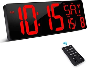 18 Inch Extra Large Digital Wall Clock with Remote Control, LED Large Wall - Picture 1 of 5