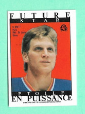 (1) BRETT HULL 1988-89 O-PEE-CHEE  STICKER BLUES  ROOKIE NM CARD (I1182)