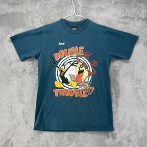 Vintage Sherrys Best Shirt Mens Medium Blue Looney Toons Taz Daffy Duck Retro - Picture 1 of 18