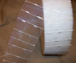 10 Yds SHEER WHITE on WHITE RIBBON 2 1/2" wide - Picture 1 of 1