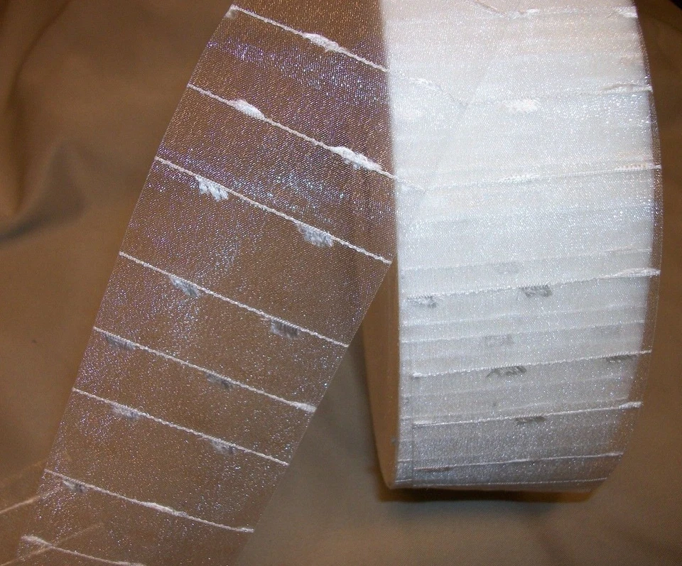 10 Yds SHEER WHITE on WHITE RIBBON  2 1/2" wide - Image 1 of 1