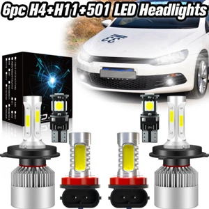 For Fiat Punto Evo 2008-2012 H4 Headlight Xenon White Led Fog Side Light Bulbs - Picture 1 of 13