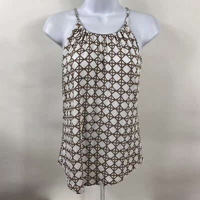 Banana Republic Майка женщин XS драпированный спагетти ремень белый эластичной повседневный - Изображение 1 из 4