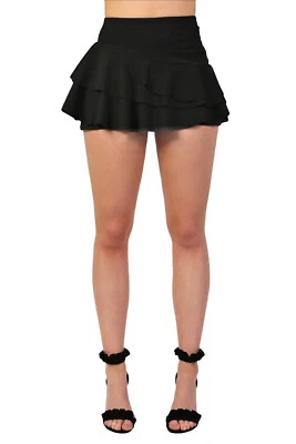 Skirt Skort Short Multi Layer Plain Frill Stretch Skirt Skort Short - Image 1 of 4