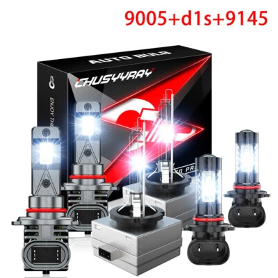 FIT Mercury Montego 2005-2007 LED/HID Headlight Kit High Low Beam Fog Light Bulb Foto 1 de 4