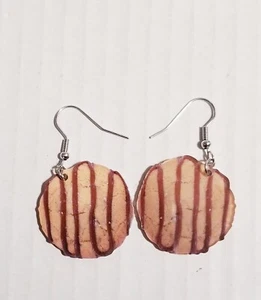 Fudge Striped Cookies Earrings Fun Novelty NEW! - Picture 1 of 3