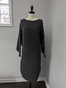 ALL IN FAVOR DOLMAN SLEEVE GREY SWEATER DRESS SIZE L - NEW WITH DEFECT - Picture 1 of 8
