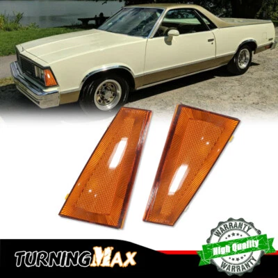 Luces de señalización laterales de parachoques delantero con lente ámbar para Chevrolet El Camino Malibu 80-81 Foto 1 de 4