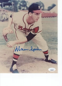 WARREN SPAHN ATLANTA BRAVES FOTO FIRMATA 8X10 CON JSA - Foto 1 di 1
