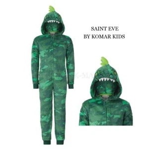 NEW! BOY'S YOUTH SAINT EVE BY KOMAR KIDS HOODED 1 PIECE FLEECE SLEEPER! VARIETY - Picture 1 of 3