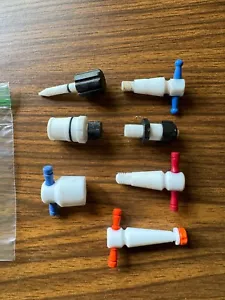 Stopcock Teflon 7 Pieces Various Size Fluid Valve Quality Lab Glassware Plug Cap - Picture 1 of 2
