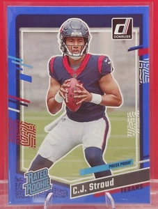 2023 Donruss CJ C.J. Stroud #339 Rated Rookie Blue Press Proof SP RC Texans - Picture 1 of 2