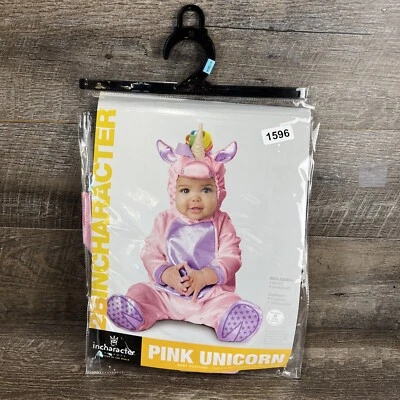 New Little Pink Unicorn Mythical Horse Animal Infant Costume Hood & Jumpsuit - Image 1 of 4