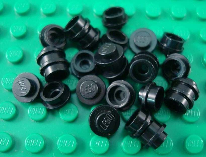 LEGO Lot of 25 Black 1x1 Round Flat Building Plate Pieces - Image 1 of 1