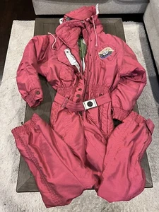 Bogner One Piece Ski Suit Womens 8 Large Long Snowsuit Red Wine - Picture 1 of 2