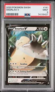 Pokemon Schwert & Schild Basisset Snorlax V #141 PSA 9 - Bild 1 von 2