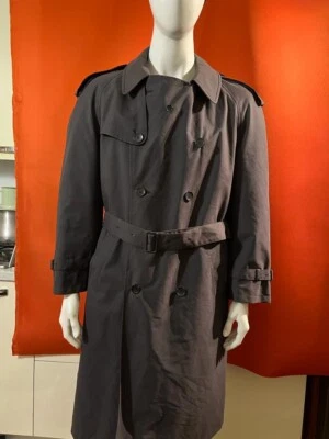 Bugatti Originale Trench Uomo,taglia 52,colore blu grigio.Perfetto,come-nuovo - Immagine 1 di 4