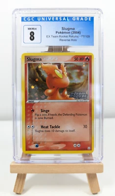 2004 Pokemon EX Team Rocket Returns Slugma Reverse Foil 77/109 CGC 8 NM-MT - Image 1 of 2