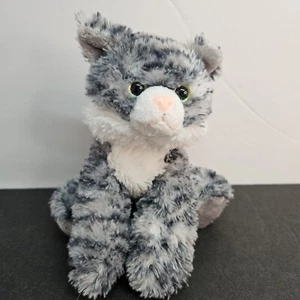 Aurora Grey Tabby Cat Kitty Kitten Soft Plush Stuffed toy Animal Green Eyes 8" - Picture 1 of 10