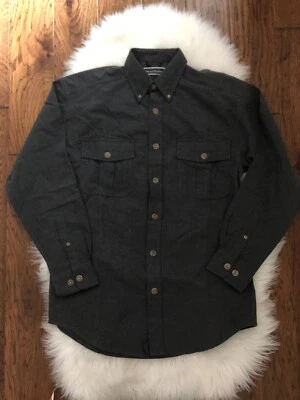 Field & Stream Sz S Gray Solid 2 Pocket Dress Shirt Button Up Cotton Men's Man's - Image 1 of 4