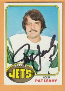 Pat Leahy New York Jets AUTO Signed 1976 Topps RC Rookie St. Louis Billikens - Picture 1 of 2
