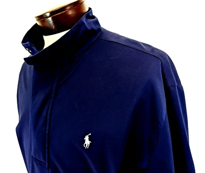 POLO GOLF Ralph Lauren Men's M 1/4 Zip Pullover Jacket L/S Navy Windbreaker EUC* - Image 1 of 4