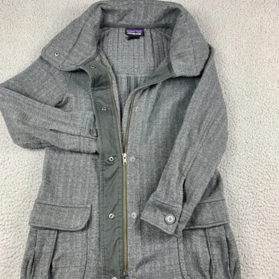 Abrigo Patagonia para mujer XS gris jaspeado mejor suéter largo completo cremallera a presión 25658 Foto 1 de 4