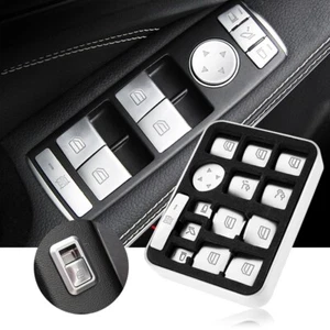 1 Set Innenschalter Fensterknopf Aufkleber für Benz C-Klasse GLK CLA GLA ML GLE - Bild 1 von 10