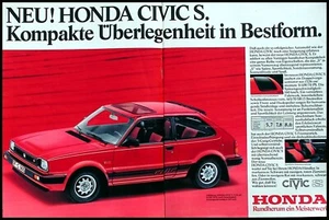 Honda Civic S, originale Werbung aus 1982 Doppelseitig! - Picture 1 of 1