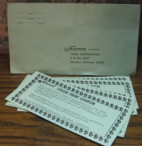 Fotron III Film Camera Stack of 10 Expired Color Print Mail In Cards - 1966 Vtg - Picture 1 of 3