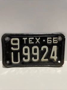 VINTAGE 1966 Original TEXAS TX. Motorrad Kennzeichen - kosmetische Mängel / LESEN - Bild 1 von 15