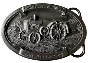 Fibbia cintura trattore due cilindri John Deere modello D 75° anniversario 1998 peltro - Foto 1 di 2