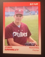 1989 Reading Phillies Jason Grimsley #12