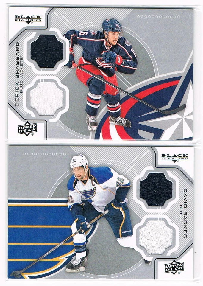 2012-13 DERICK BRASSARD UD BLACK DIAMOND DUAL 2 COLOR JERSEY #CBJ-DB JACKETS - Image 1 of 1