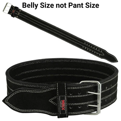 MRX Weight Lifting Leather Belt Gym Power Training Workout 2 Prong 4" Wide 10mm - Image 1 of 4
