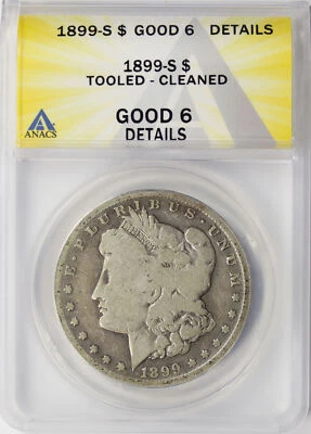 1899-S $1 Morgan Dollar ANACS G6 Details - Tooled/Cleaned - Image 1 of 4