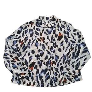Women button front long sleeve short length leopart print size XL - Picture 1 of 5