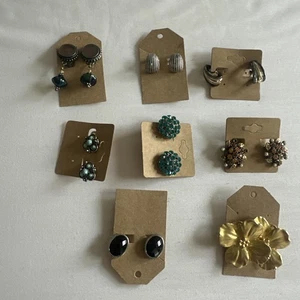 Juego de 8 pendientes de clip vintage - Imagen 1 de 11