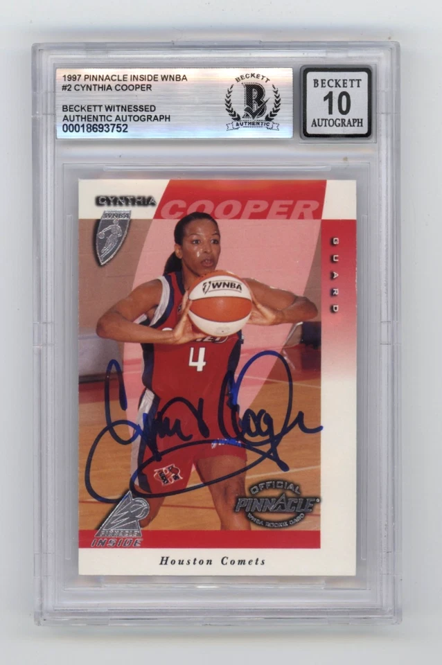 Cynthia Cooper 1997-98 Pinnacle Inside WNBA #2 Signed RC Beckett BGS 10 Auto - Image 1 of 1